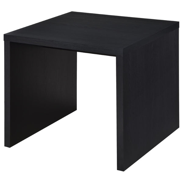 English Elm Canyon Matte Black Square End Table Scratch Resistant Surface for Modern Living Spaces B062P448032