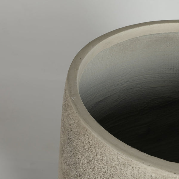 English Elm Round Concrete Style Planter Duo Handcrafted Magnesium Oxide Pots for Patio Garden W347P449373
