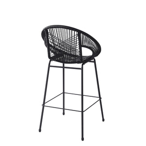 English Elm Christopher Knight Home® - Ferrara Outdoor Faux Wicker Barstool Set of 2 — Ergonomic PE Rattan Seating with Iron Frame, Durable Black N775P266222B