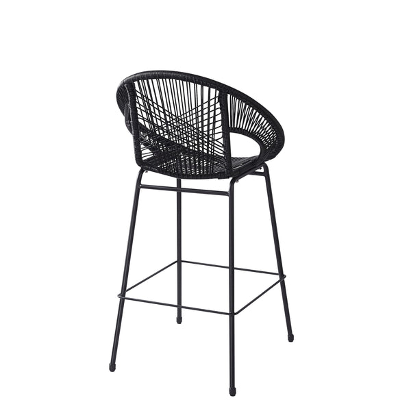 English Elm Christopher Knight Home® - Ferrara Outdoor Faux Wicker Barstool Set of 2 — Ergonomic PE Rattan Seating with Iron Frame, Durable Black N775P266222B