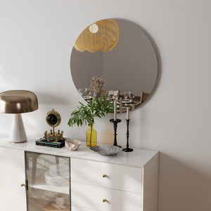 English Elm 80cm Round Float Glass Wall Mirror Polished Edge Vanity Bathroom Hallway Decor W3151P265970