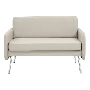 OSP Home Furnishings Lounge Faux Leather Loveseat with Chrome Legs for Modern Lobbies and Reception Areas SL5602-PD28