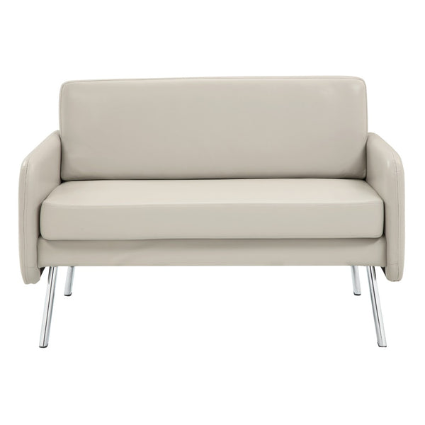 OSP Home Furnishings Lounge Faux Leather Loveseat with Chrome Legs for Modern Lobbies and Reception Areas SL5602-PD28
