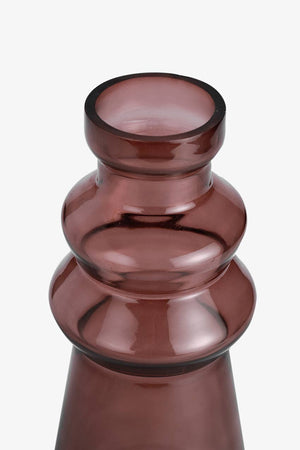 English Elm Decorative Brown Glass Table Vase 12" Tall — Elegant Earthy Centerpiece for Living Room Décor, Versatile Use B346P369779