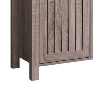 English Elm Shoe Storage Cabinet with Vented Slatted Doors Four Shelves Holds 20 Pairs B056P416992