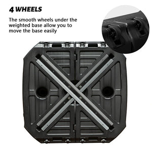 English Elm Patio Umbrella Base with Wheels — 440LB Square HDPE Sand/Water Fillable, Rust-Resistant, Portable W1859P336106