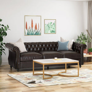 Christopher Knight Home® - Noble House - - Contemporary Dark Brown 3-Seater Sofa, Combining Modern Chic With Timeless Elegance, A Stylish And Inviting Addition To Your Living Space, Perfect For Relaxing, Unwinding, And Enhancing Home'S Warmth