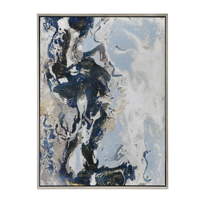 English Elm 47.2X35.4" Cerulean Seas Hand-Painted Wall Art - Stunning Ocean-Inspired Décor For Any Room W2078P313339