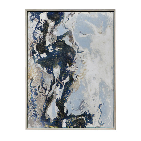 English Elm 47.2X35.4" Cerulean Seas Hand-Painted Wall Art - Stunning Ocean-Inspired Décor For Any Room W2078P313339