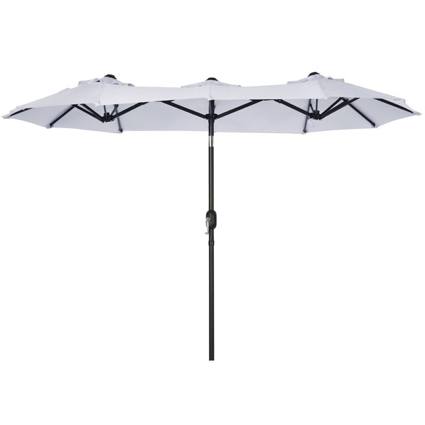 English Elm Outsunny 9.5' Double-Sided Patio Umbrella With Tilt & Crank, Large Canopy For Outdoor Shade & Style W2225P200475-GIGA