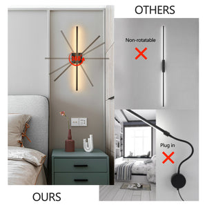 English Elm 28" Modern LED Wall Sconce 2-Pack Black Matte Iron, Dimmable 3000-6500K CRI95 Remote Controlled Indoor Fixture W2312P374997