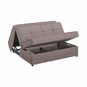 English Elm PrimeNest Spacea Collection Upholstered Convertible Loveseat with Storage, Chenille Sleeper for Small Spaces Beige B030P281813