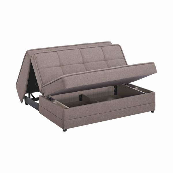 English Elm PrimeNest Spacea Collection Upholstered Convertible Loveseat with Storage, Chenille Sleeper for Small Spaces Beige B030P281813