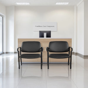 OSP Home Furnishings Big and Tall Guest Chair with Reinforced Metal Frame for Office or Reception Seating 55051B-R107