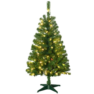 English Elm Homcom 4Ft Prelit Artificial Christmas Tree With 208 Branches & 100 Led Lights For Small Spaces W2225P249674