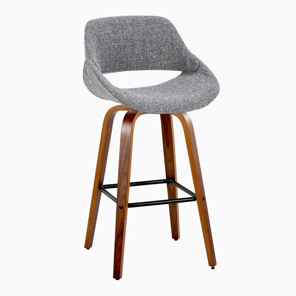 English Elm Fixed-height Industrial Counter Stools Tufted Faux Leather Black Metal Set of 2 B202S02158