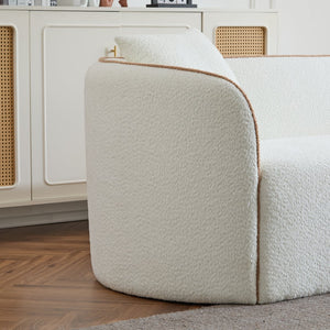 English Elm Christopher Knight Home® - Coral 82" Curved Sofa 3-Seater with Plush Cloud-Like Cushions, Sturdy Frame Supports 900 lbs, Elegant White N773P240634W_N773P240653W