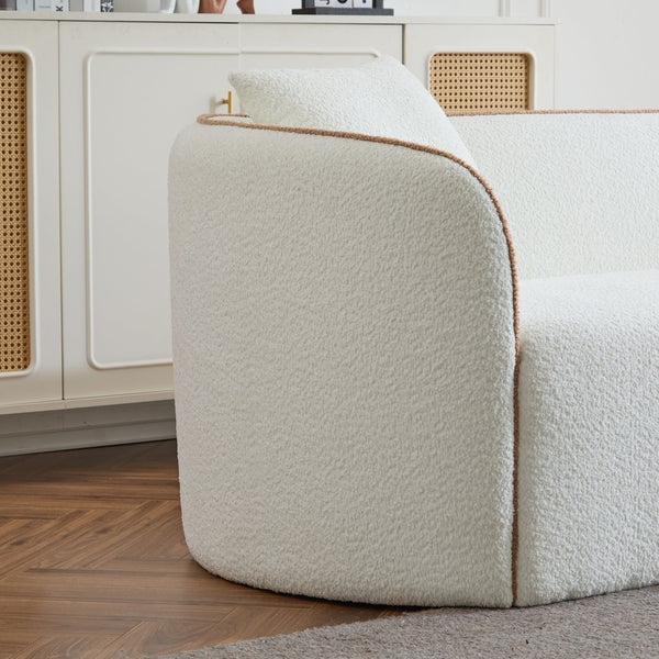 English Elm Christopher Knight Home® - Coral 82" Curved Sofa 3-Seater with Plush Cloud-Like Cushions, Sturdy Frame Supports 900 lbs, Elegant White N773P240634W_N773P240653W