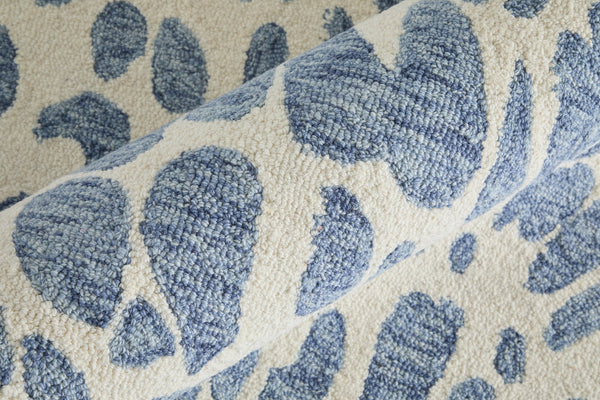 Feizy Rugs Wallace Hand-tufted Wool Rug - Durable, Textured Design For High-traffic Areas In Modern Spaces Blue,Ivory Wool Wal8a39fblu000f00