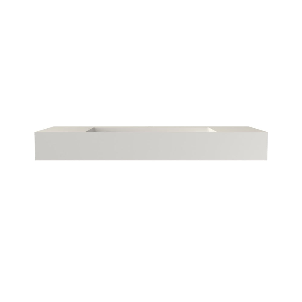 English Elm 42'' Solid Surface Pedestal Basin Matte White Waterfall Edge Sculptural Bathroom Sink T3785P491215