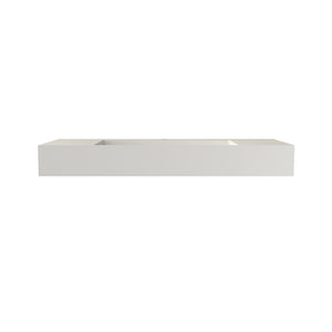 English Elm 42'' Solid Surface Pedestal Basin Matte White Waterfall Edge Sculptural Bathroom Sink T3785P491215