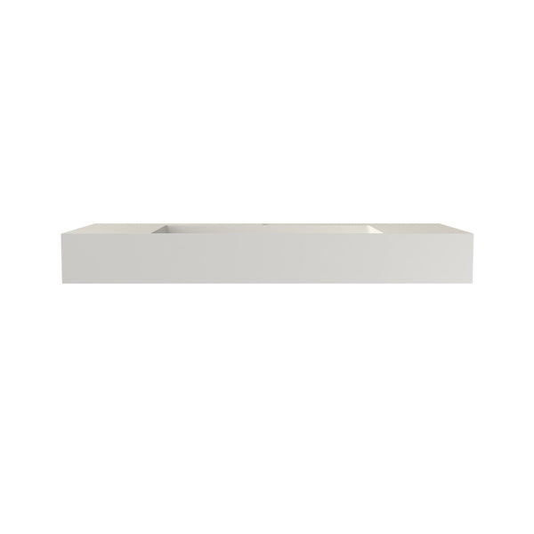 English Elm 42'' Solid Surface Pedestal Basin Matte White Waterfall Edge Sculptural Bathroom Sink T3785P491215