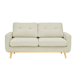 English Elm 67.7" Tufted Button Mid-century Loveseat with Splayed Wood Legs for Living Rooms Cream B355P428578