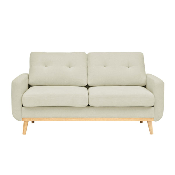 English Elm 67.7" Tufted Button Mid-century Loveseat with Splayed Wood Legs for Living Rooms Cream B355P428578
