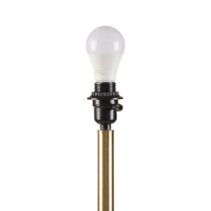 English Elm 1- Piece Fluted Polyester Shade Floor Lamp with Polished Iron Base for Living Rooms B035P482969