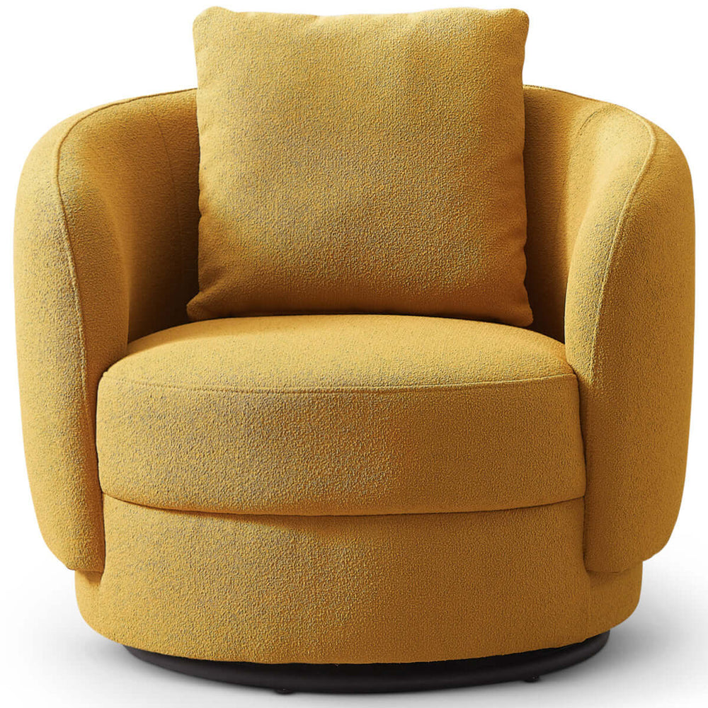 English Elm Ashcroft Furniture - Dylan Boucle Lounge Chair with Solid Wood Legs, High-Density Foam Comfort and Durable Back Support Yellow B183P201792