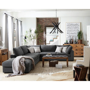 English Elm Rhette Charcoal 6-Piece Modular Sectional Sofa With Reversible Cushions & Accent Pillows For Comfort B062S00992-GIGA