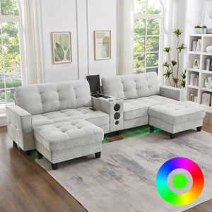 English Elm Swivel Barrel Accent Chair Chenille Tufted Round Club Seat for Living Room Lounge Light Grey N719S002290A