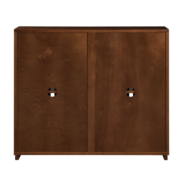 English Elm Mid Century Modern Fluted Sideboard Cabinet With Outlet Holes - Stylish Storage For Living Spaces W1801P362150