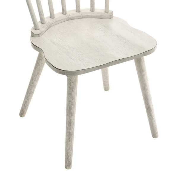 English Elm 2-Piece Rustic Dining Side Chair Set – Solid Wood, Weathered Finish, Easy Assembly, Farmhouse Charm W2537P214544