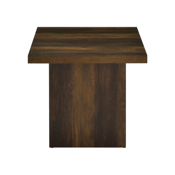 English Elm Square Engineered Wood Coffee Table with Pedestal Base for Modern Living Rooms B016P473295