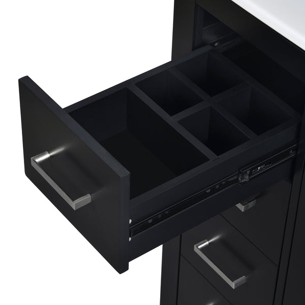 English Elm 60'' Bathroom Vanity Set With Elegant Ceramic Sink, Solid Wood Frame, Ample Storage & Soft-Close Doors N710SS00002B