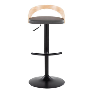 English Elm Adjustable Swivel Barstools Set of 3 Faux Leather Metal Wood Counter Height B202S02025