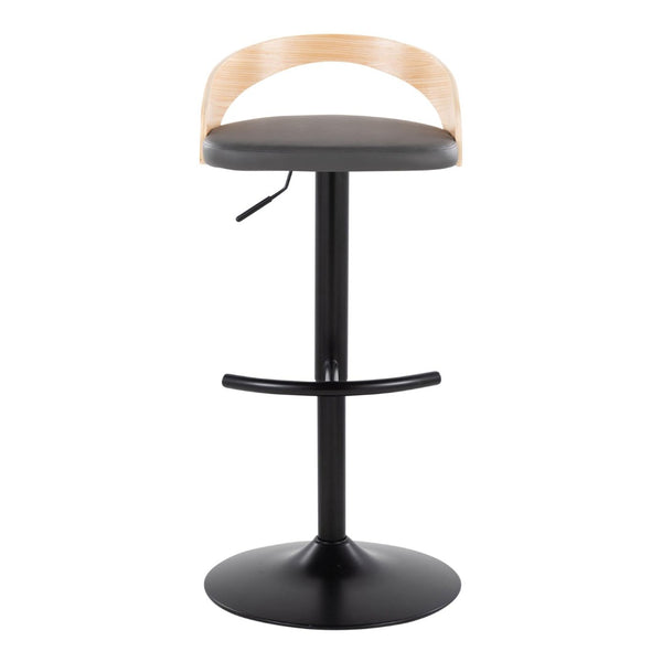 English Elm Adjustable Swivel Barstools Set of 3 Faux Leather Metal Wood Counter Height B202S02025