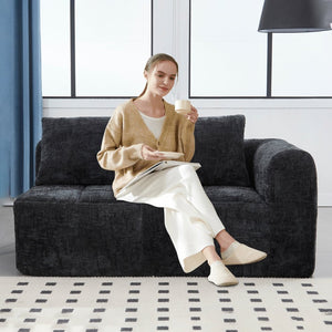 English Elm United Chenille Loveseat Sofa - Cozy Modular Sleeper For Minimalist Living Room & Apartment Spaces W1568P255151-GIGA