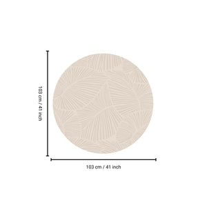 English Elm CURVE Beige Round Rug 41" x 41" - Jaquard Woven High-Low Polyester, Durable Kid & Pet Friendly Decor B186P261389