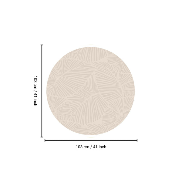 English Elm CURVE Beige Round Rug 41" x 41" - Jaquard Woven High-Low Polyester, Durable Kid & Pet Friendly Decor B186P261389