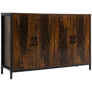 English Elm Homcom Rustic Industrial Sideboard Cabinet With Adjustable Shelves For Stylish Storage Solutions W2225P217382