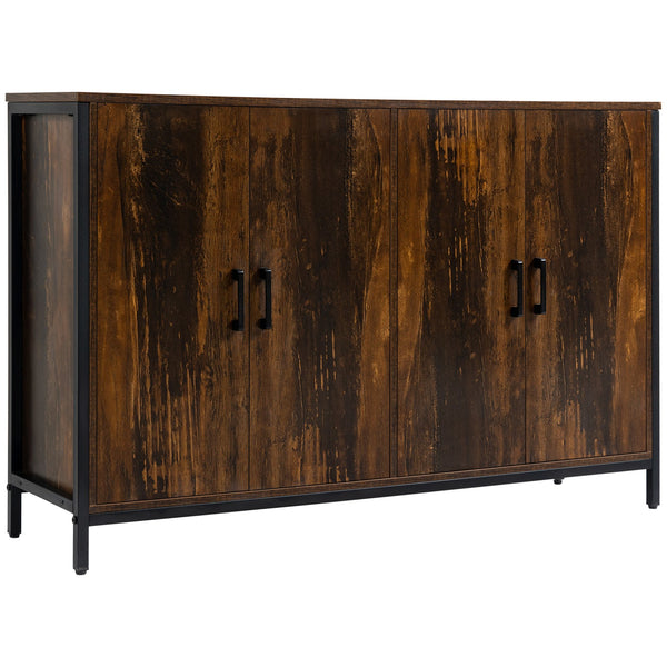 English Elm Homcom Rustic Industrial Sideboard Cabinet With Adjustable Shelves For Stylish Storage Solutions W2225P217382