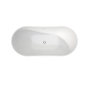 English Elm 60×29 Acrylic Freestanding Soaking Tub Oval Gloss White Spa Style Bathroom Centerpiece T3785P380650