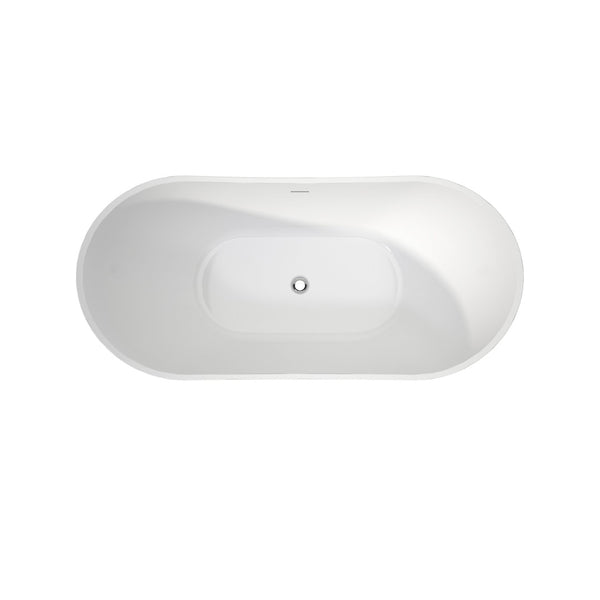 English Elm 60×29 Acrylic Freestanding Soaking Tub Oval Gloss White Spa Style Bathroom Centerpiece T3785P380650