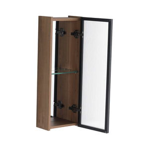English Elm 10'' Floating Bathroom Mirror Cabinet Plywood Body Acrylic Door Adjustable Shelf W999P470297