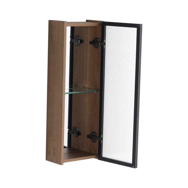 English Elm 10'' Floating Bathroom Mirror Cabinet Plywood Body Acrylic Door Adjustable Shelf W999P470297