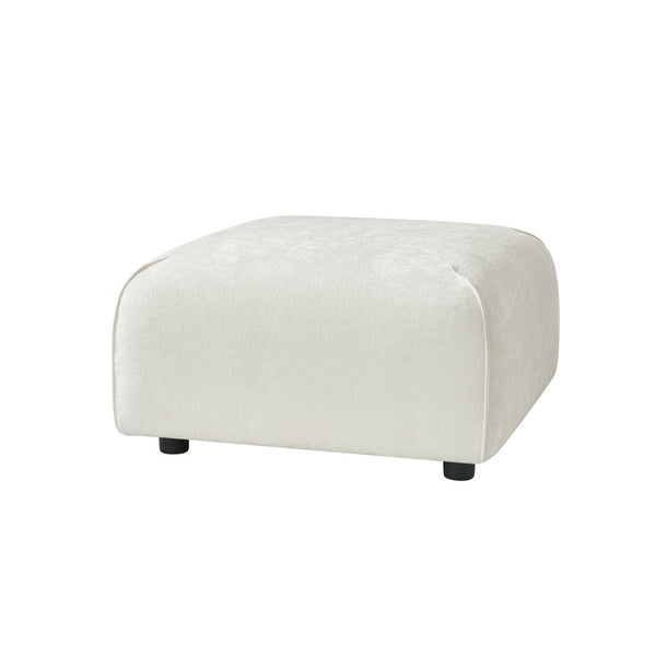 English Elm Plush Square Ottoman with High-density Padding for Living Room Seating and Footrest Use Beige N767P399472B