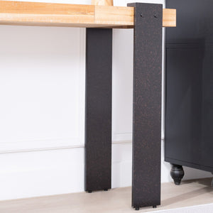 English Elm Rustic Industrial Console Table Weathered Steel Legs Engineered Wood Entryway Accent W2729P414724