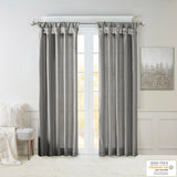 Madison Park Emilia Transitional Twist Tab Lined Window Curtain Panel MP40-6556 Charcoal